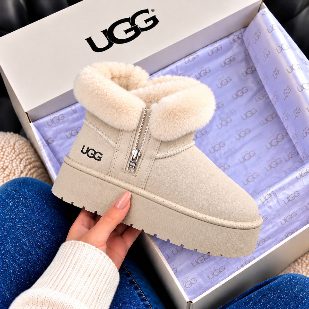 A                     Ugg crem2 fermoar +Vrf colet gratis